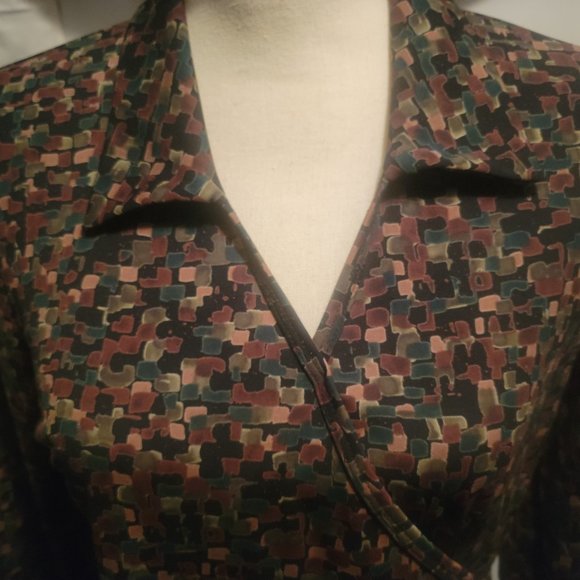 Connected Apparel, size 12, multicolored, wrap dress. - Picture 3 of 3